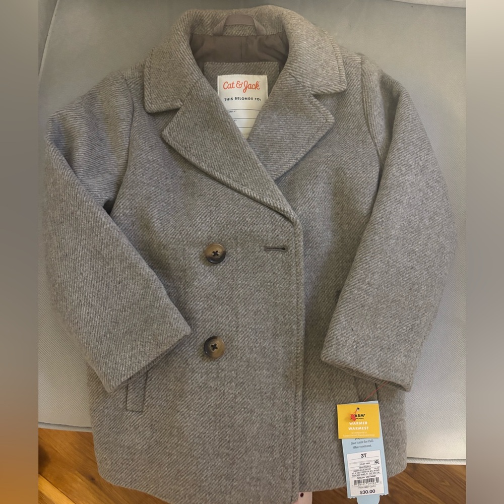 Cat & Jack Classic Gray Pea Coat for Kids